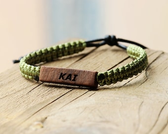 Custom Name Bracelet, Coordinates Bracelet, Boyfriend Girlfriend Gift, Wood Bracelet, Men Women Gift, Initials/Date Gift, Anniversary Gift