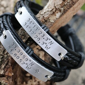 Couples coordinate bracelet, Coordinates Bracelet, birthday gift bracelet, roman numerals bracelet, Name bracelet, initials bracelet