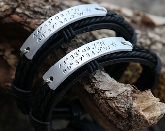 Where it all began bracelet, Customized Coordinates Bracelet, Couples bracelet, Latitude Longitude Bracelet, Personal coordinates bracelet