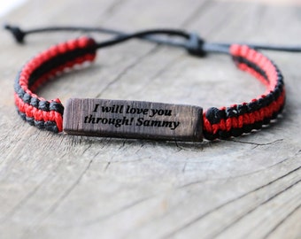 Custom Wooden Bracelet, Wood Bracelet, Date, Word Bracelet, Anniversary Gift, Birthday Gift, Initials, Name Bracelet, Surfer Mens Women Gift