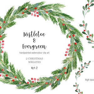 Clipart z Bożego Narodzenia - Wieniec z zieleni PNG, Wieniec z jemioły na Boże Narodzenie, Clipart świąteczny, Clipart z Bożego Narodzenia, Clipart z obramowaniem zieleni PNG