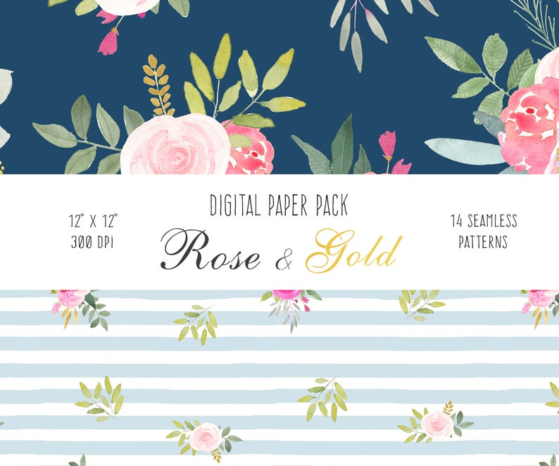 Peonies Digital Floral Paper Peony Flower Seamless Pattern, screen background, blog website graphics, wedding stationary, planner inserts image 6