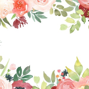 Watercolor Flower Frames Clipart Flower Border Clipart - Etsy