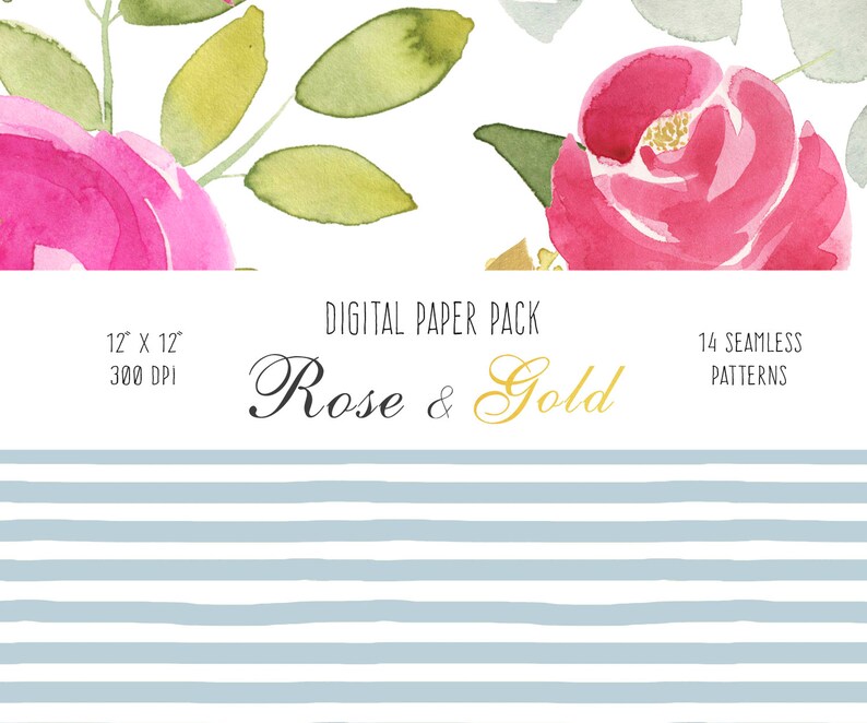 Peonies Digital Floral Paper Peony Flower Seamless Pattern, screen background, blog website graphics, wedding stationary, planner inserts image 5