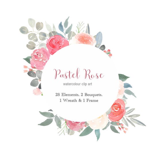 Pink Pastel Fl Clipart Flower Border Rose Clip Art