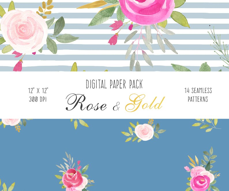 Peonies Digital Floral Paper Peony Flower Seamless Pattern, screen background, blog website graphics, wedding stationary, planner inserts image 2