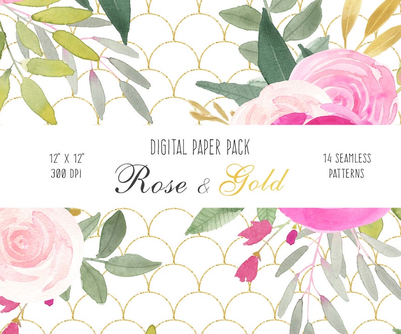 Peonies Digital Floral Paper Peony Flower Seamless Pattern, screen background, blog website graphics, wedding stationary, planner inserts image 3