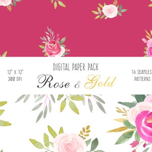 Peonies Digital Floral Paper Peony Flower Seamless Pattern, screen background, blog website graphics, wedding stationary, planner inserts image 4