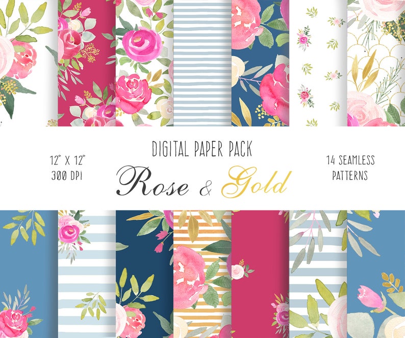 Peonies Digital Floral Paper Peony Flower Seamless Pattern, screen background, blog website graphics, wedding stationary, planner inserts image 1