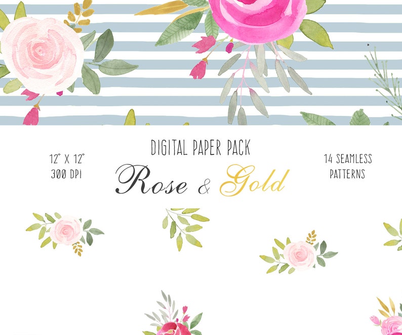 Peonies Digital Floral Paper Peony Flower Seamless Pattern, screen background, blog website graphics, wedding stationary, planner inserts image 7