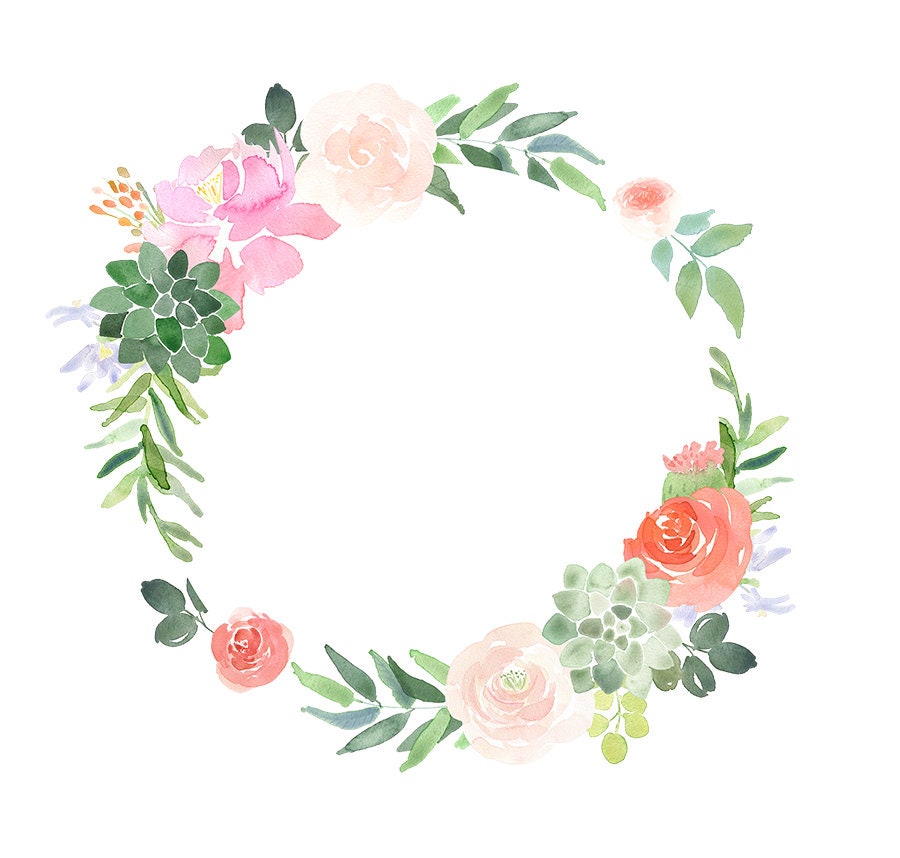 Floral Clipart Watercolor Flower Frames and Borders/ Roses - Etsy