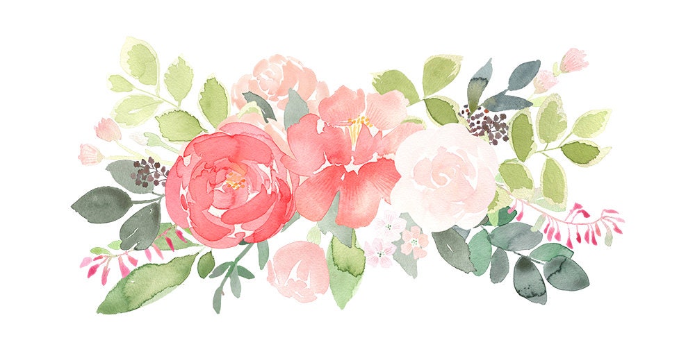 Peonie Clipart peonia fiore goccia cornice floreale | Etsy