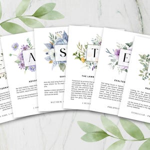 Namen von Jesus Osterkarten druckbar 4 x 6, 5 x 7, 8 x 10 christliche Schriftkarten LDS Osterdeko & Geschenk Religiöse Osterstudie