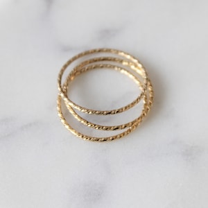 Thin stacking rings, Gold band ring, Gold skinny ring, Gold filled stackable rings, Minimalist rings, Stocking stuffers for women