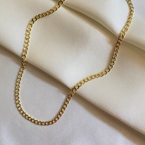 18k Gold filled miami cuban chain necklace -  Light gold -18 karat gold filled Choker - Chain links necklace - Curb chain necklace