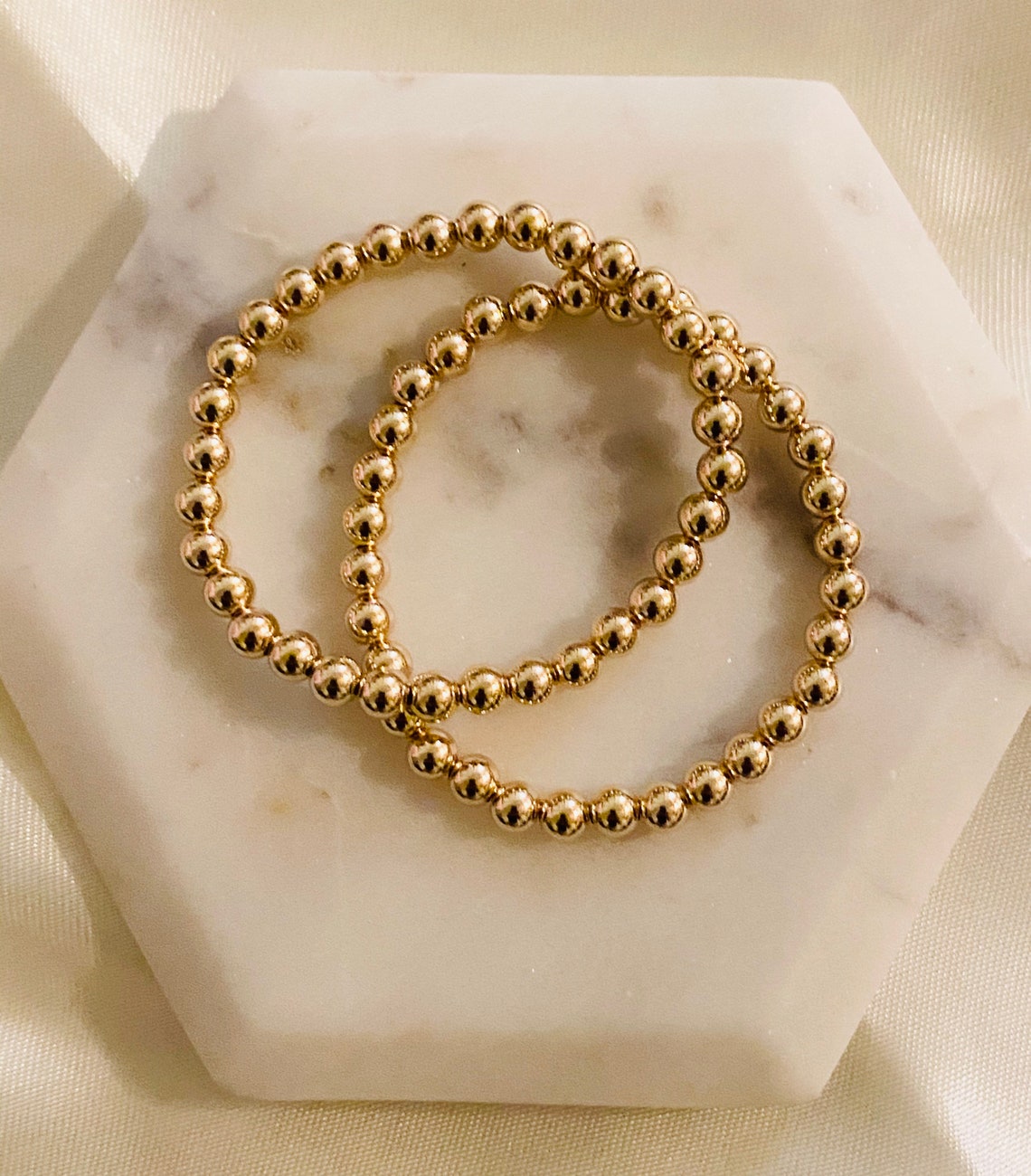 14k U.S.A. Gold filled ball bracelet Gold ball bracelet 5 mm Etsy