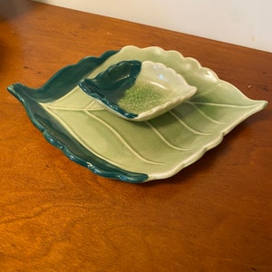 Vintage Leaf Plate & Sauce Bowl