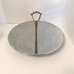 Vintage Kromex MCM 1950er / 1960er Jahre Silber Edelstahl Griff Servier / Leckerbissen Tablett