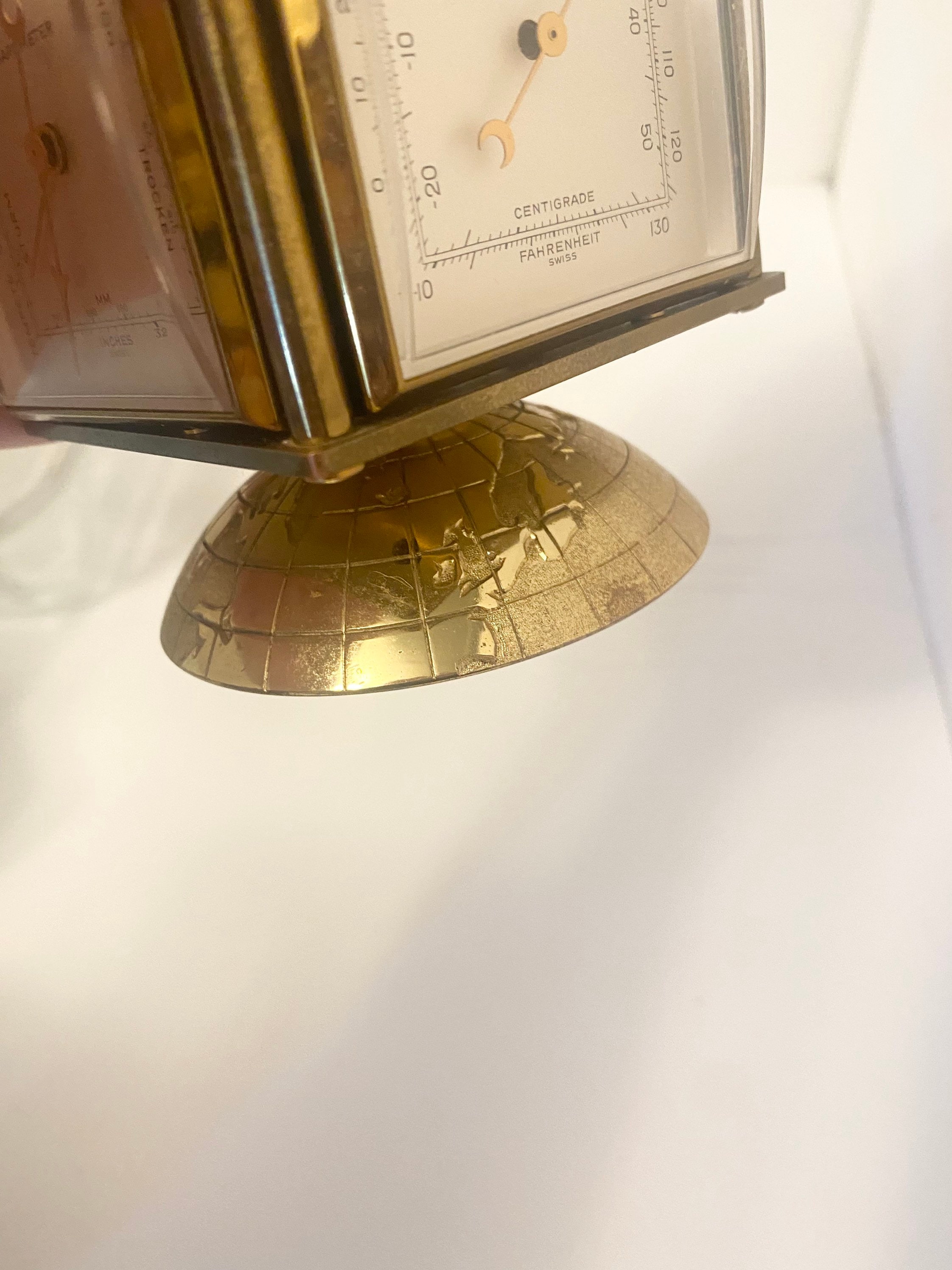 RARE Vintage Relide Swiss Made Tabletop Clock and Weather Station Globe ...