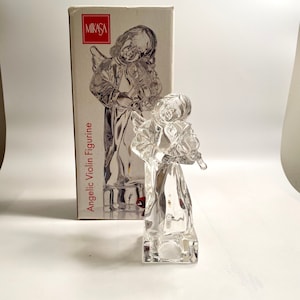 Vintage Mikasa Lead Crystal Angelic Violin Figurine