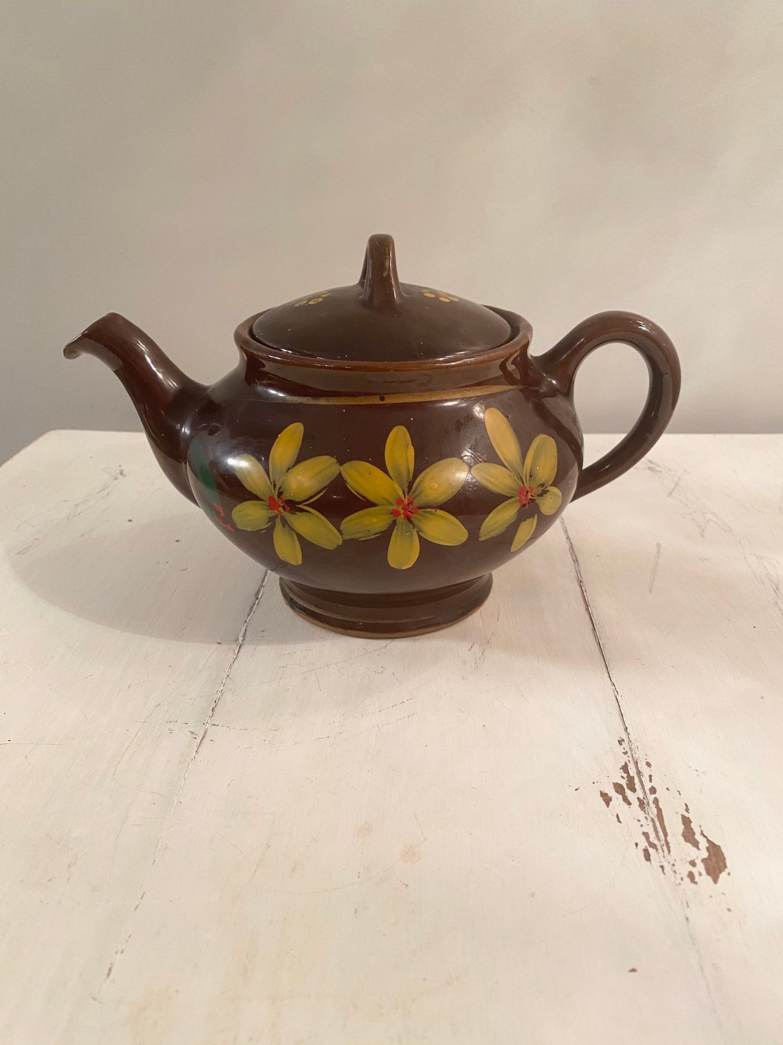 Royal Canadian Art Pottery Vintage Handpainted Teapot Etsy