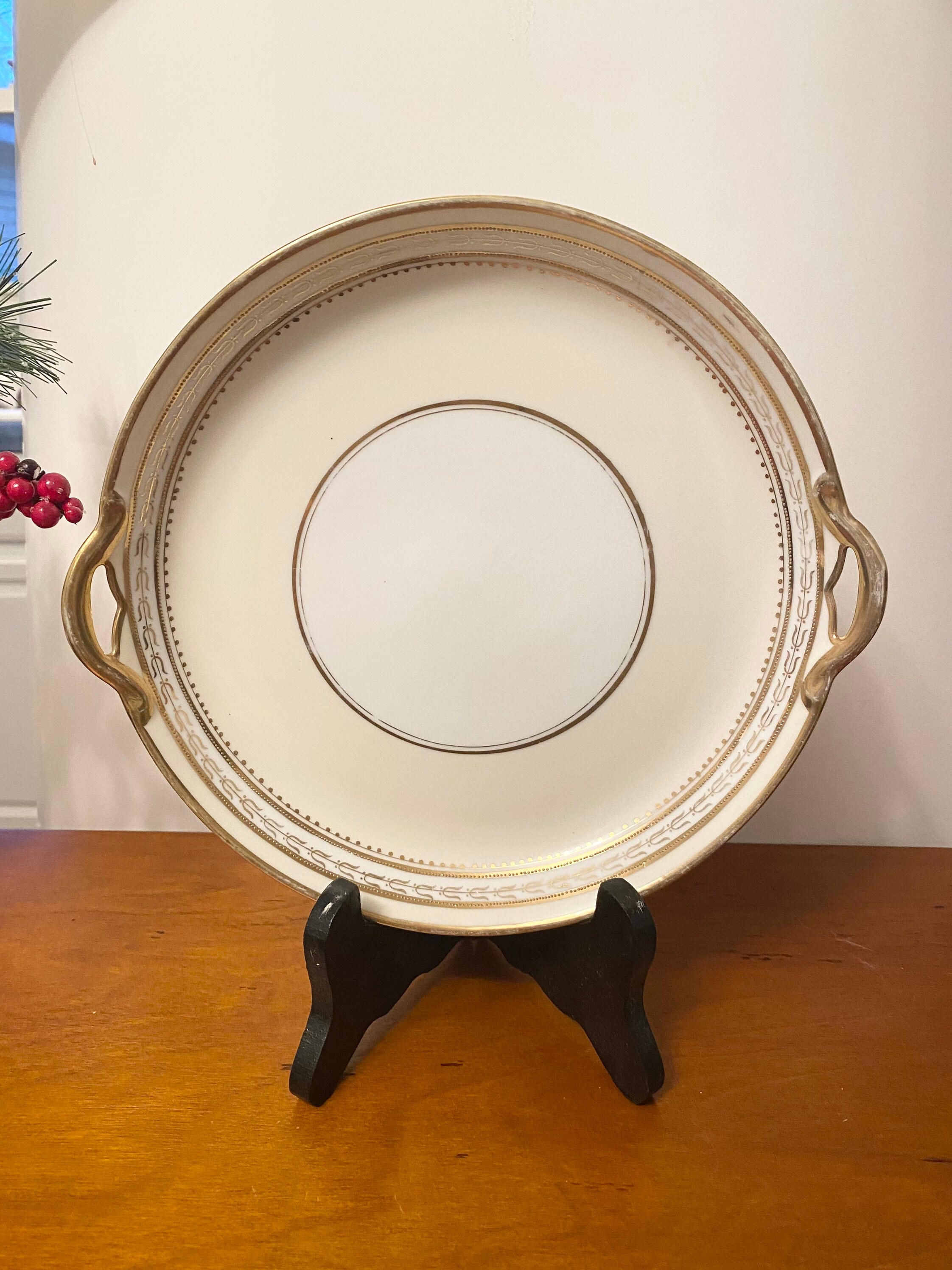 Nippon Handpainted Gold Serving Plate Etsy Sweden