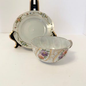 Vintage Delicate Floral Japan Teacup and Saucer