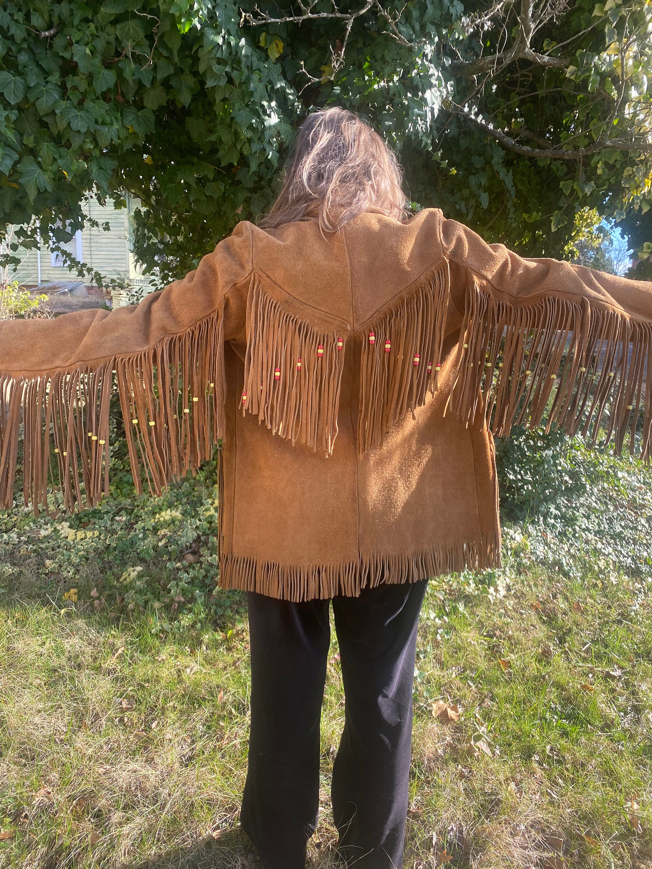 Ameri（アメリ）の「FRINGE VEST SET SUEDE JACKET（テーラード