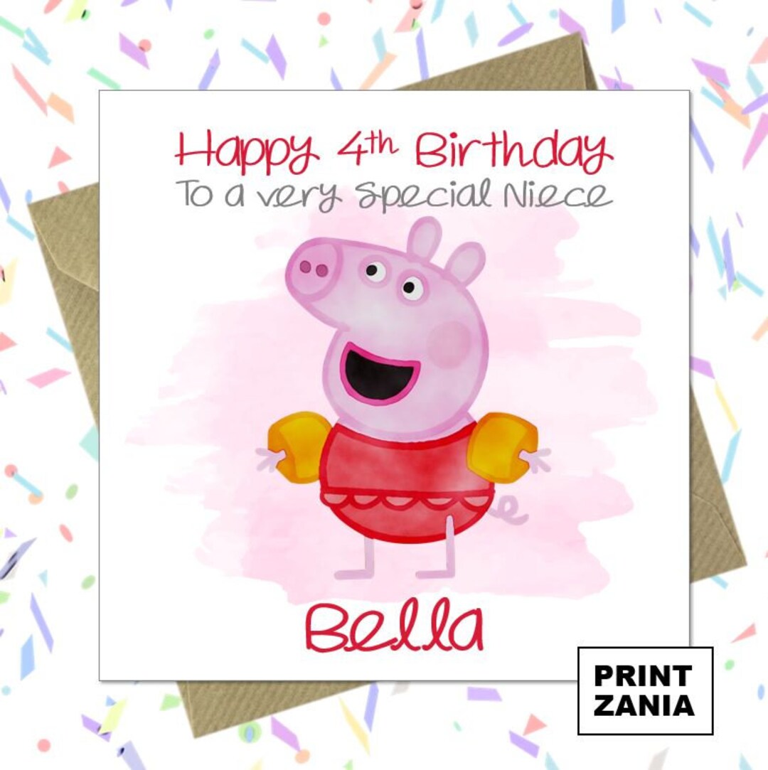 Personalised Peppa Pig George Inspired Birthday Card Daughter ...