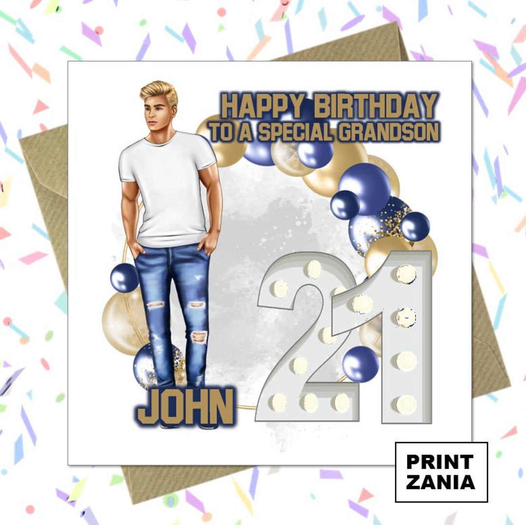 Personalised Birthday Card For Grandson, Son, Nephew - 16th, 18th, 21st, 30th, 40th Milestone