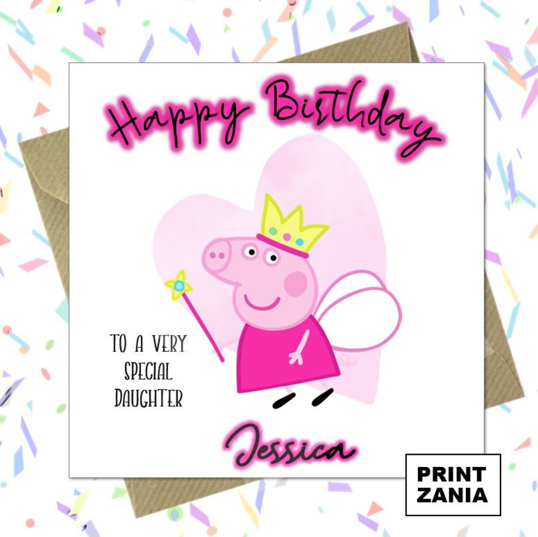 Personalised Peppa Pig George Inspired Birthday Card Daughter Son ...