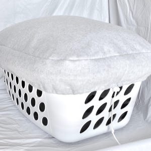 Gray Basket Cover: College Essential, Campus Student Gift, Dorm Storage Organizer, Laundry Helper