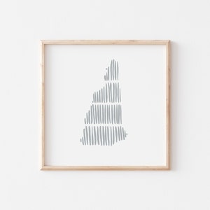 New Hampshire Print, Instant Download, Minimalist Geography Print, Modern Art