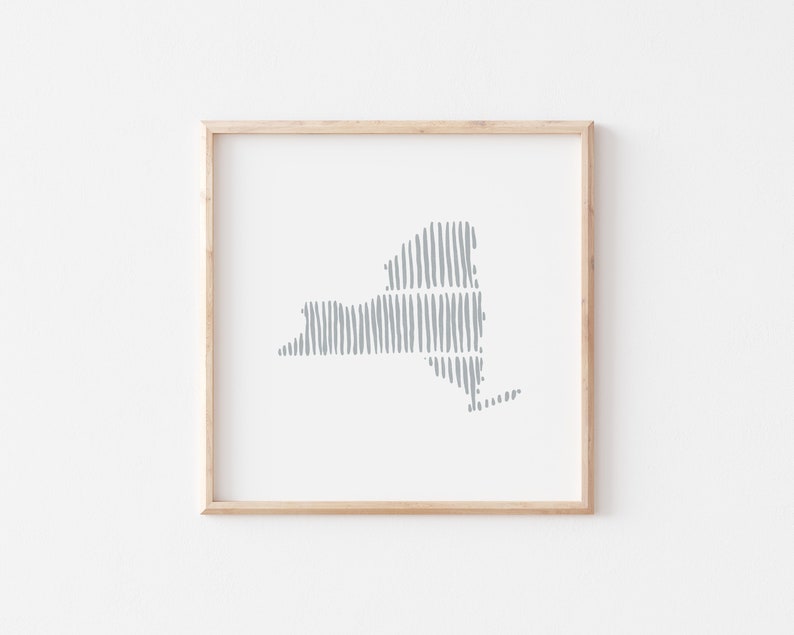 New York Print, Instant Download, Minimalist Geography Print, Modern Art, NYC image 1