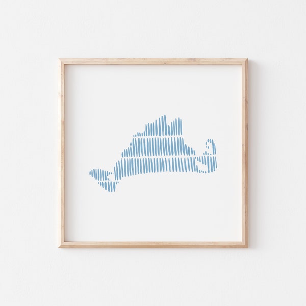 Martha's Vineyard Print, Instant Download, Minimalist Geography Print, Modern Art, Massachusetts Art