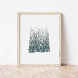 Watercolor Christmas Tree | Minimalist Christmas | Tree Print | Christmas Wall Art | Modern Christmas | XMAS Tree