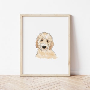 Goldendoodle Portrait, Instant Download, Dog Print, Pet Portrait, Doodle Art, Goldendoodle Puppy, Dood Art, Instant Download Pet Portrait image 3