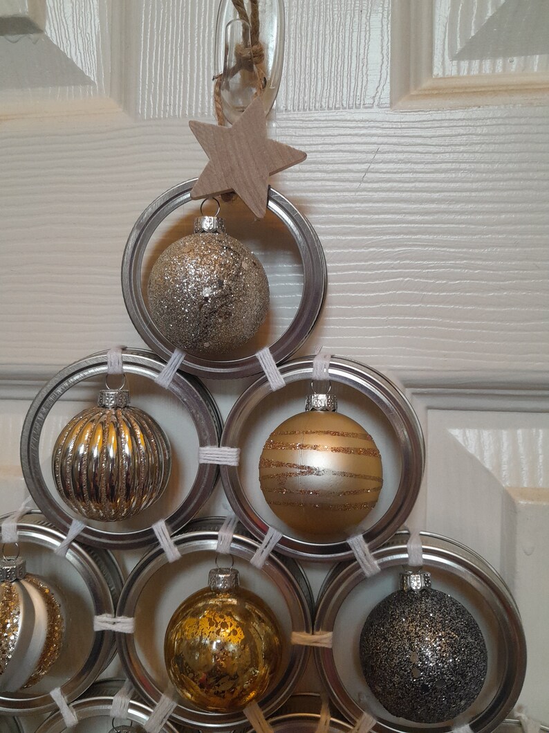 Mason Jar Lid Christmas Tree, Front Door Decor, Wall Decor, Holiday