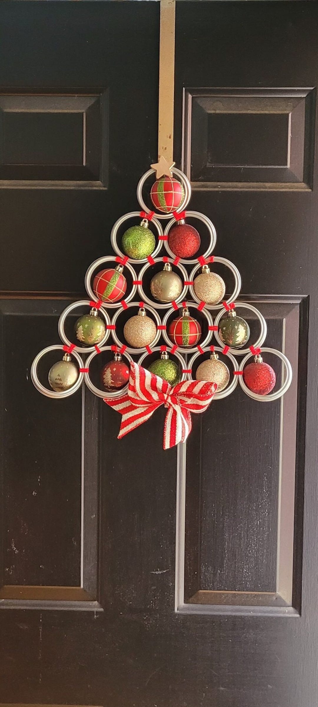 Mason Jar Lid Christmas Tree Front Door Decor Wall Decor Etsy