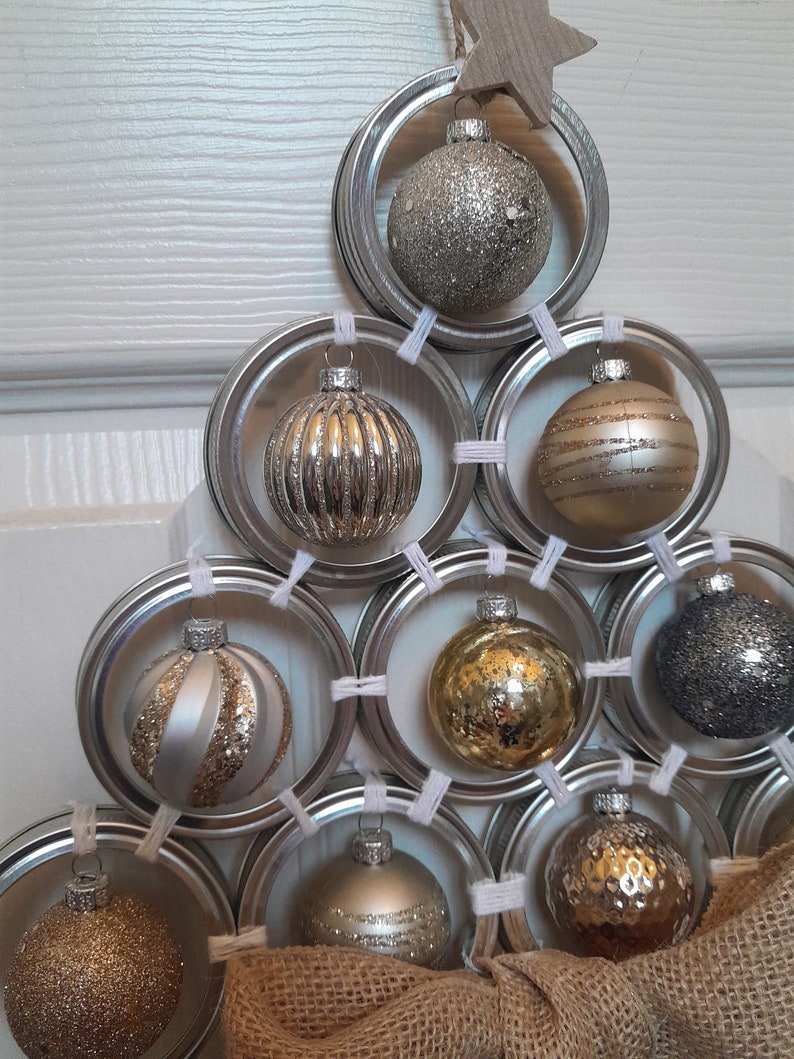 Mason Jar Lid Christmas Tree, Front Door Decor, Wall Decor, Holiday