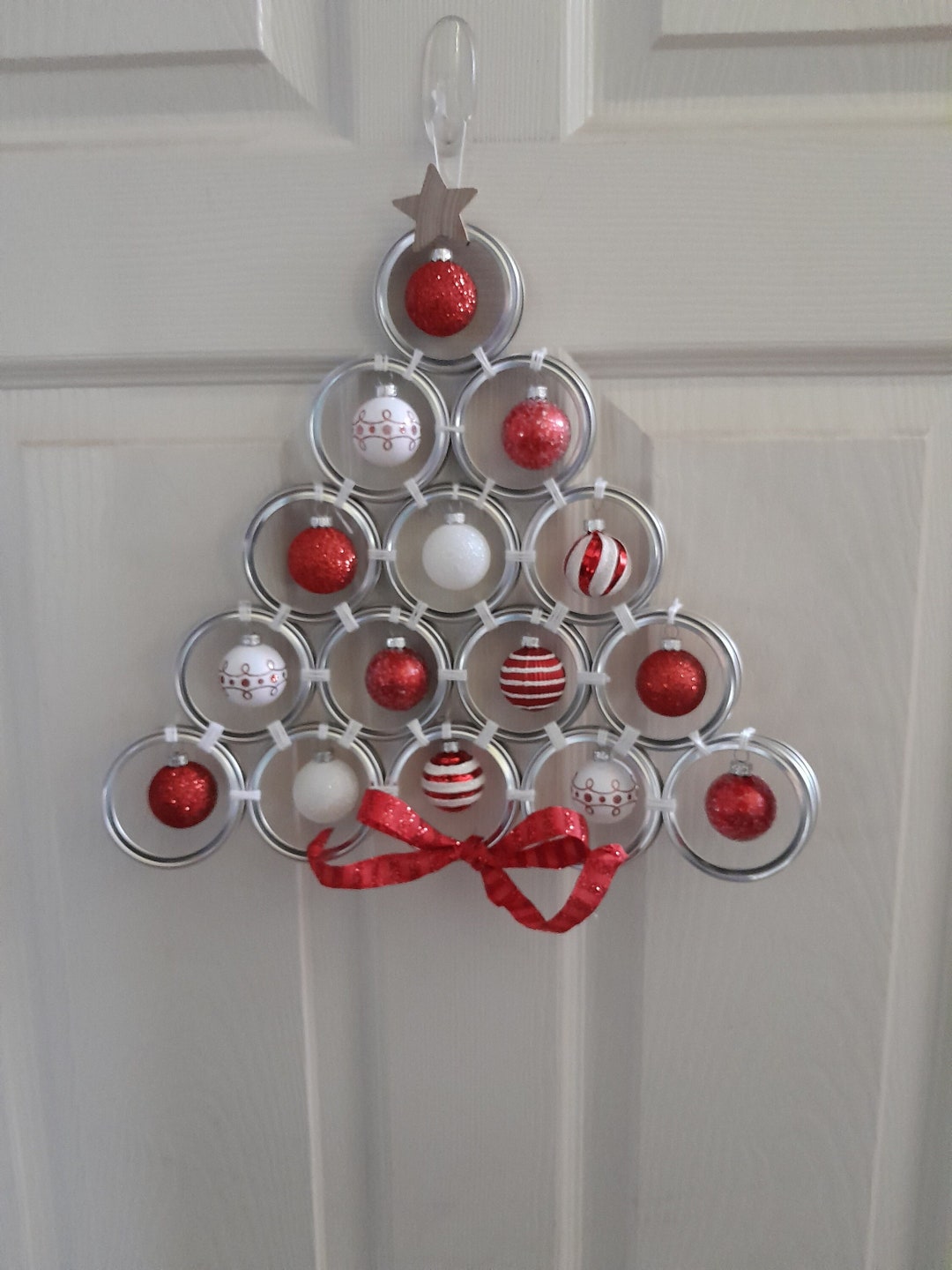 Mason Jar Lid Christmas Tree, Front Door Decor, Wall Decor, Holiday
