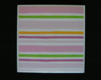 Stripes Ceramic Tile Coaster