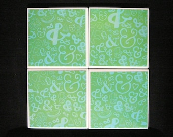 Ceramic Tile Coasters Set of 4