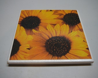 Sunflower Ceramic Tile Coaster