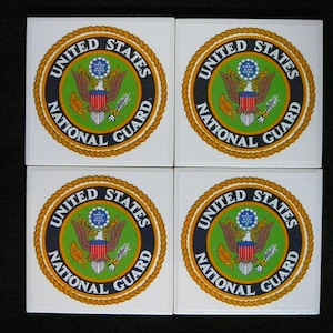 U.S. National Guard Ceramic Tile Coasters Set of 4