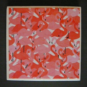Flamingo Ceramic Tile Coaster