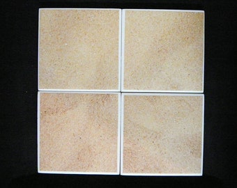 Sand Ceramic Tile Coasters Set of 4