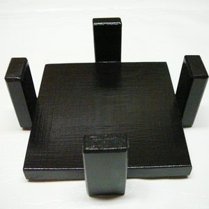 Black Wood Coaster Holder