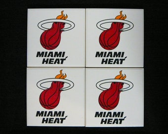 Miami Heat Ceramic Tile Coasters Set of 4