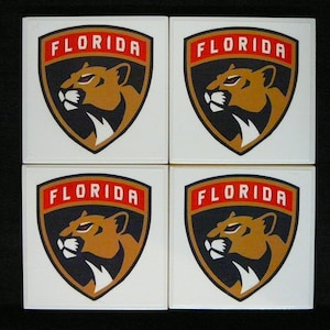 Florida Panthers Ceramic Tile Coasters Set of 4